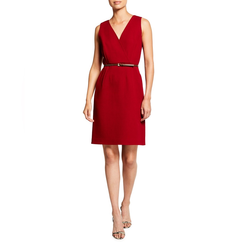 Lafayette 148 New York Valetta Nouveau Crepe Dress with Dora Belt NWT Size 8